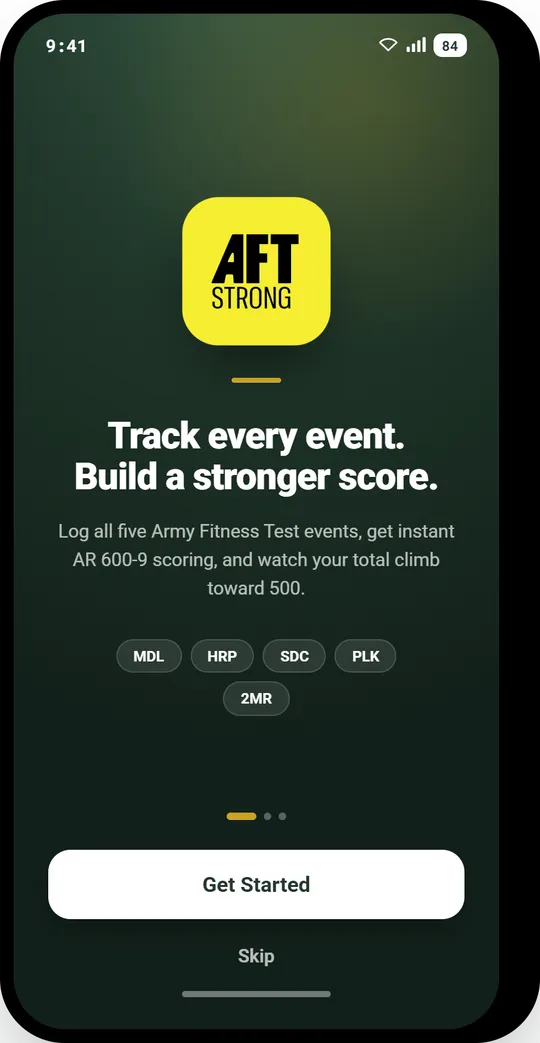 AFT Strong main screen