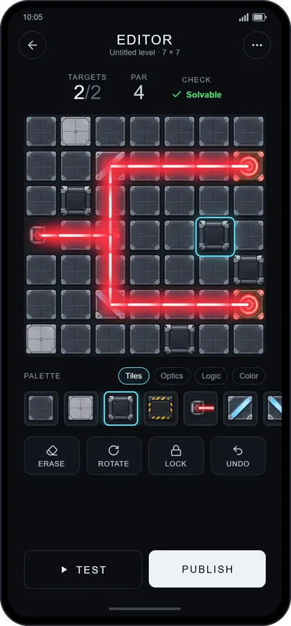 BeamFold — Level editor