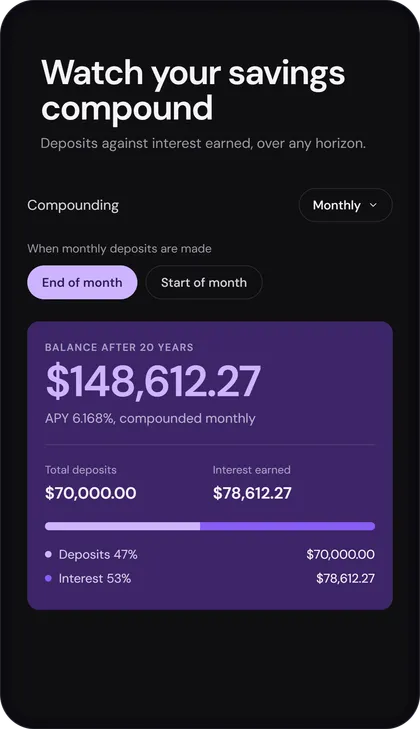 Kraken Calc — Savings & Interest